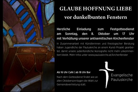 Festgottesdienst zur Verhüllung der antisemitischen Kirchenfenster am 08.10.2023 um 17 Uhr