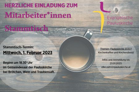 Mitarbeiter*innen Stammtisch am 01.02.2023 um 18:30 Uhr Mitarbeiter*innen Stammtisch am 01.02.2023 um 18:30 Uhr