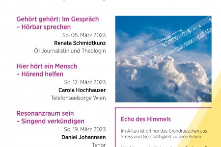 Gottedienstreihe Echo des Himmels, 05.03.2023, 12.03.2023, 19.03.2023, 26.03.2023, jeweils 10:00 Uhr