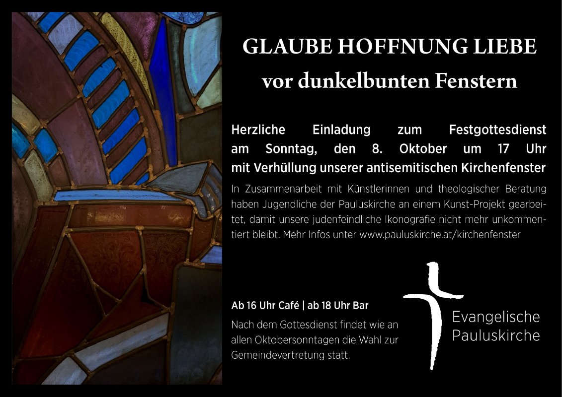 Festgottesdienst zur Verhüllung der antisemitischen Kirchenfenster am 08.10.2023 um 17 Uhr